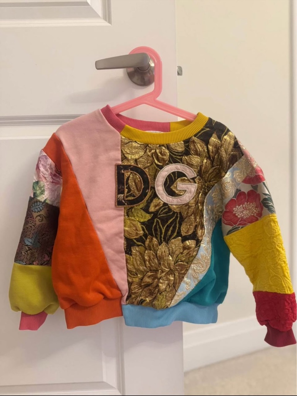 Dolce & Gabbana Multicolor Patchwork Logo Kids Sweatshirt